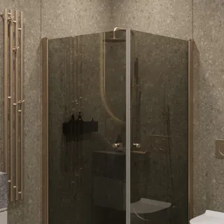 Душевой уголок на монопетле by Deonria U-90-89-6-G-BR1 90x89см бронза/графит